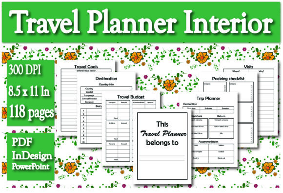 Download KDP Travel Planner Interior - Planner interior Collection
