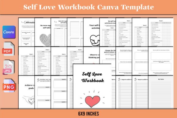 Download Self Love Workbook Canva Templates - Workbook Collection