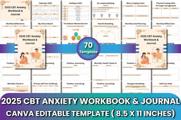 Download 2025 CBT Anxiety Workbook &amp; Journal - Workbook Collection