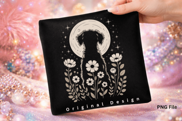Download Wildflower Halloween Dog Moon PNG - Moon Collection